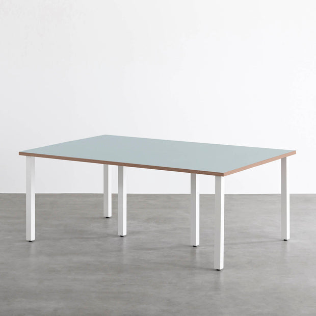THE TABLE / リノリウム ブルー系 × White Steel × W100 - 180cm D80
