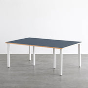 THE TABLE / リノリウム ブルー系 × White Steel × W100 - 180cm D80