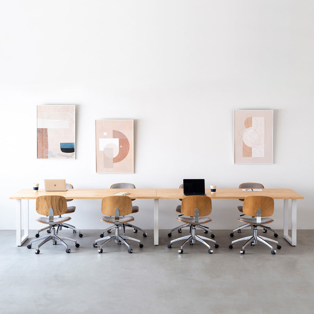 THE TABLE / ラバーウッド ナチュラル × White Steel × W301 - 400cm – KANADEMONO