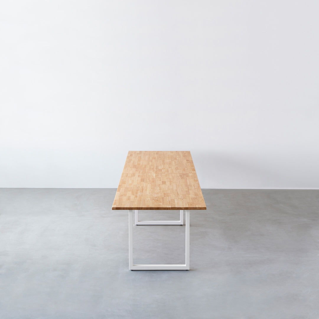 THE TABLE / ラバーウッド ナチュラル × White Steel × W301 - 400cm