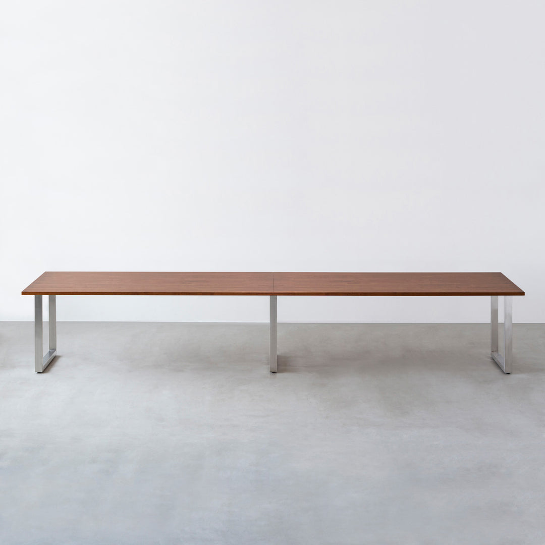 THE TABLE / ラバーウッド ブラウン × Stainless × W301 - 400cm