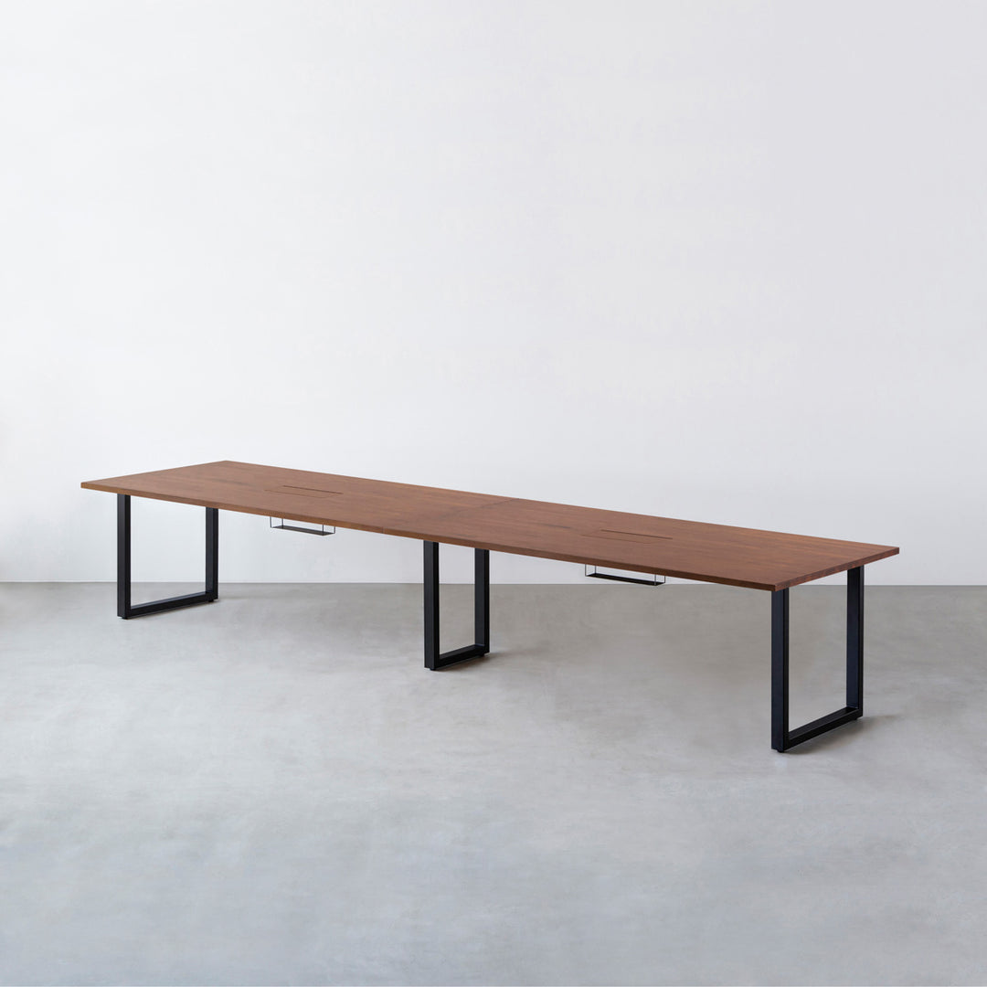 THE TABLE / ラバーウッド ブラウン × Black Steel × W301 - 400cm