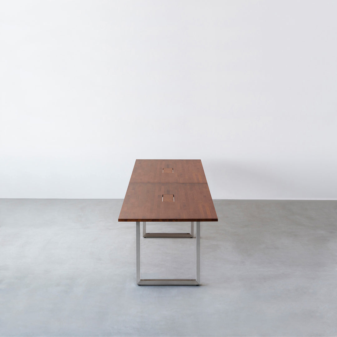 THE TABLE / ラバーウッド ブラウン × Stainless × W301 - 400cm 配線