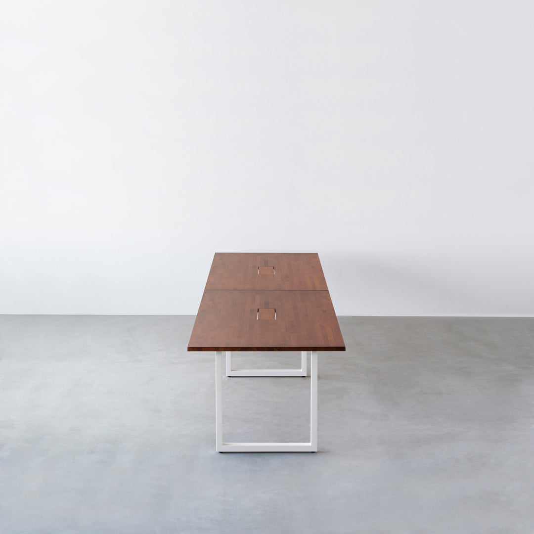 THE TABLE / ラバーウッド ブラウン × White Steel × W301 - 400cm