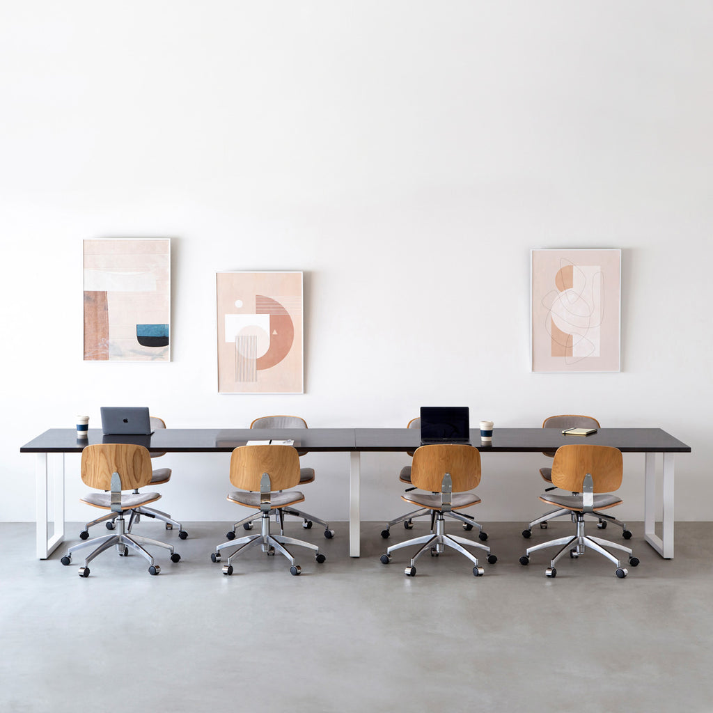 THE TABLE / ラバーウッド ブラックブラウン × White Steel × W301