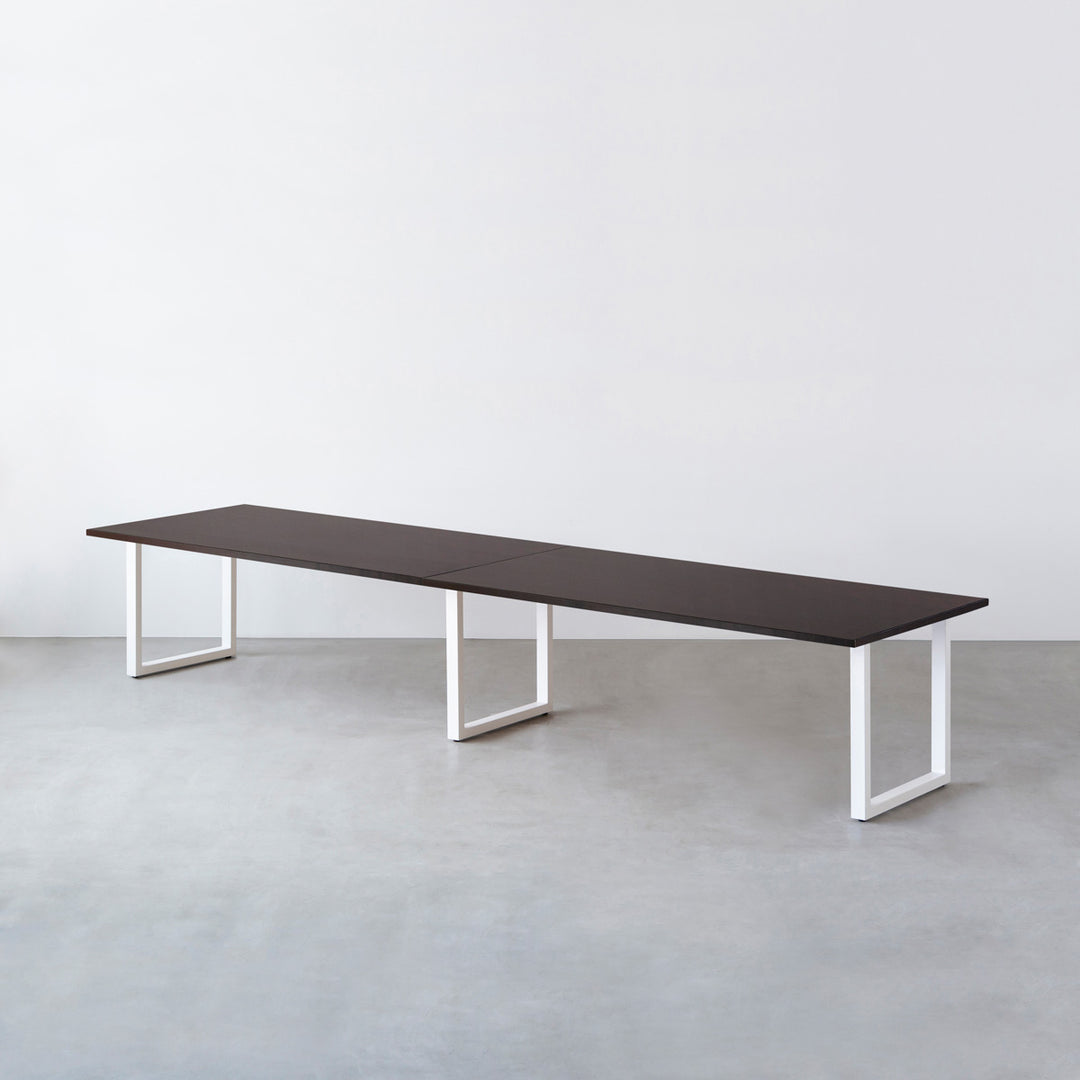 THE TABLE / ラバーウッド ブラックブラウン × White Steel × W301
