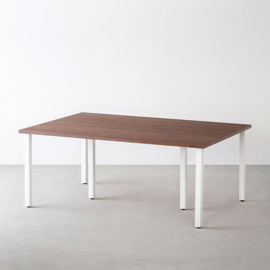 THE TABLE / ウォルナット × White Steel × W150 - 180cm D80 - 120cm