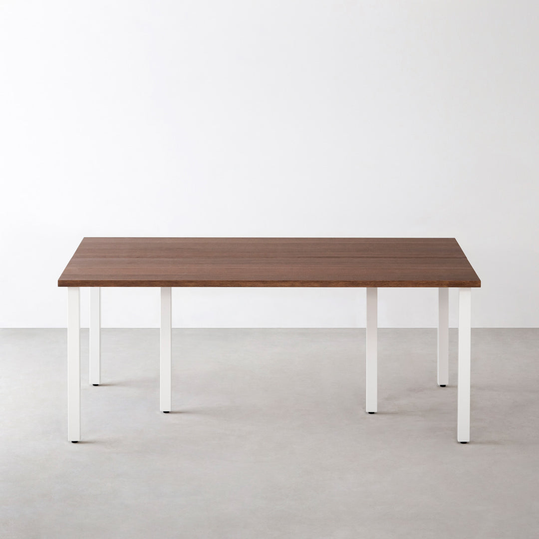 THE TABLE / ウォルナット × White Steel × W150 - 180cm D80 - 120cm