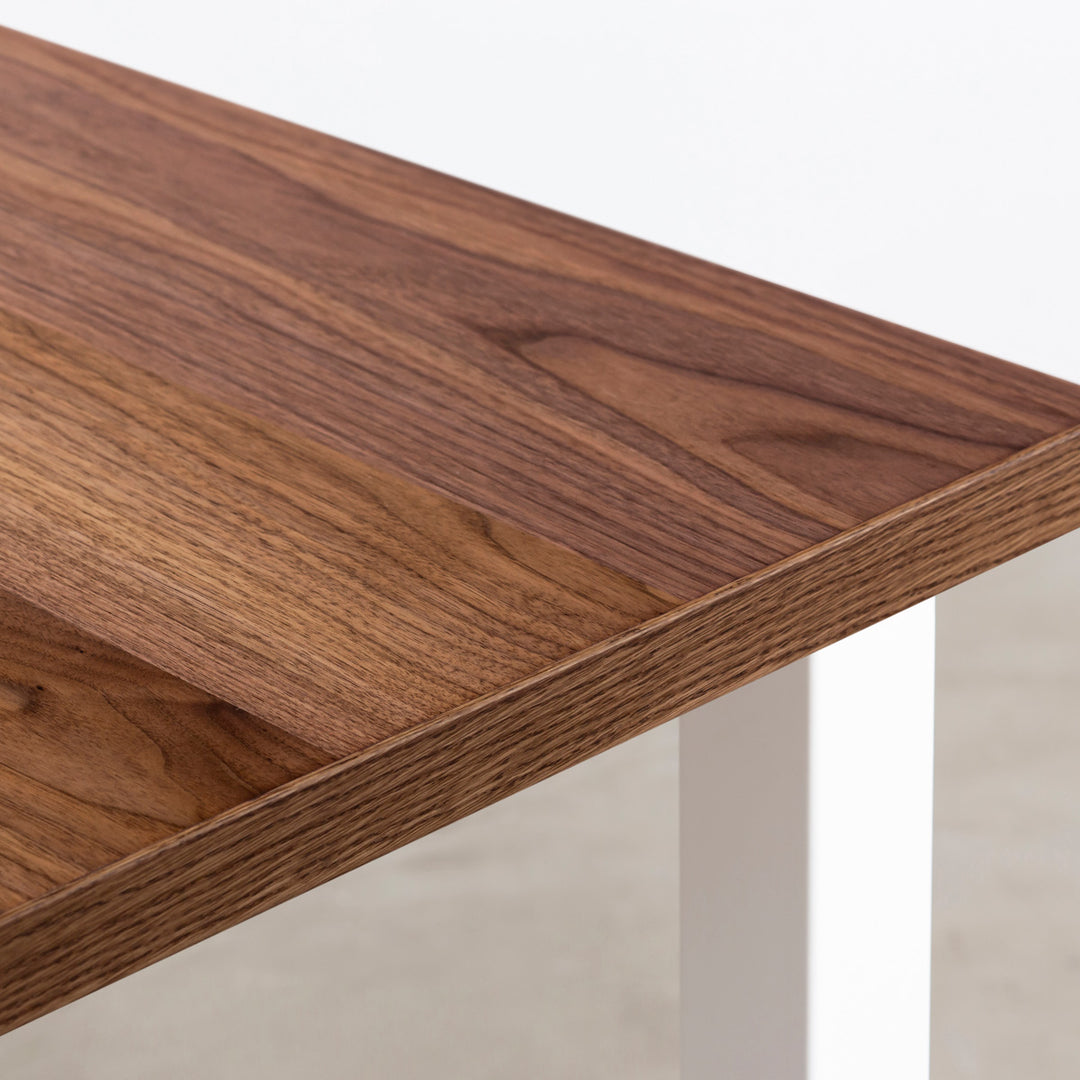 THE TABLE / ウォルナット × White Steel × W150 - 180cm D80 - 120cm