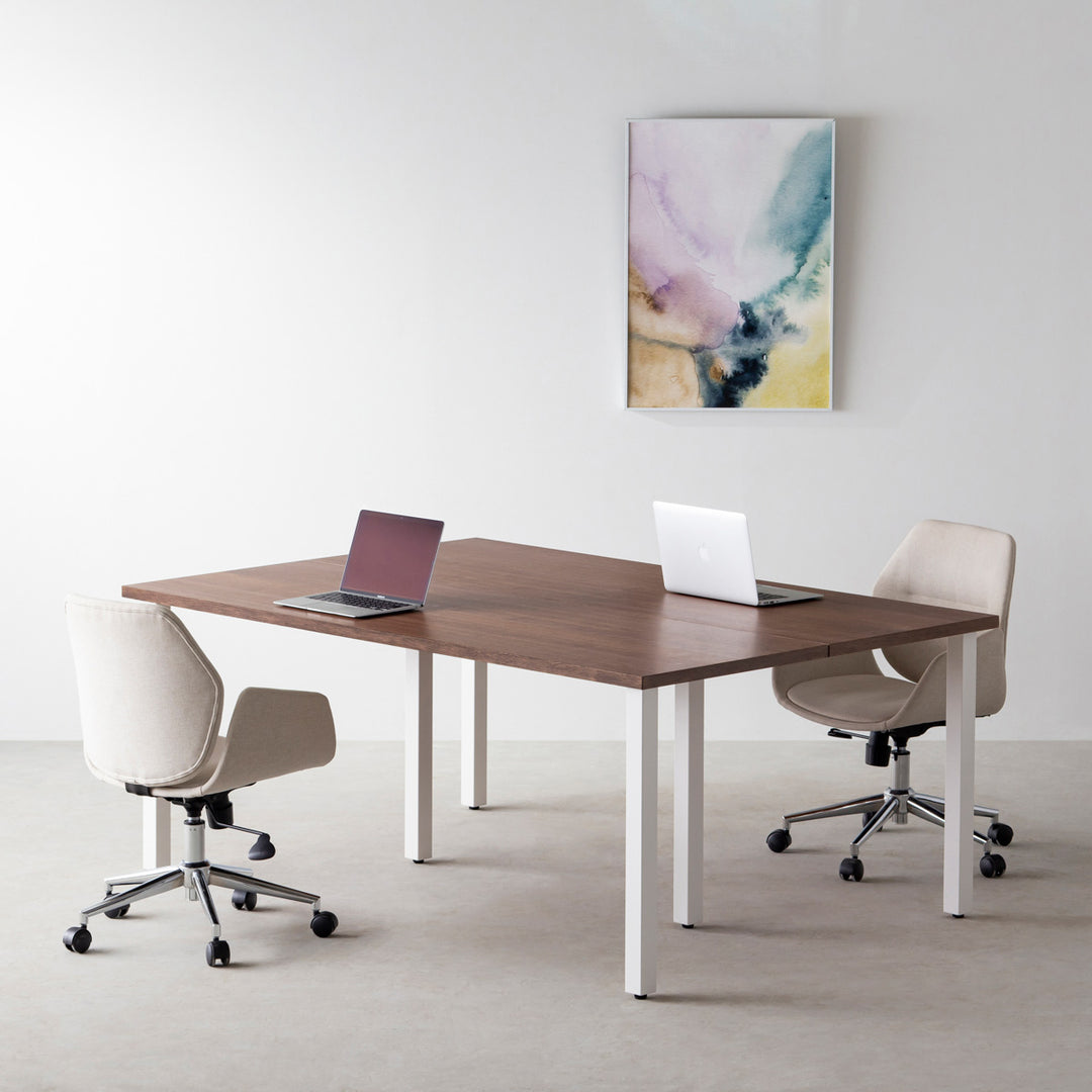 THE TABLE / ウォルナット × White Steel × W150 - 180cm D80 - 120cm