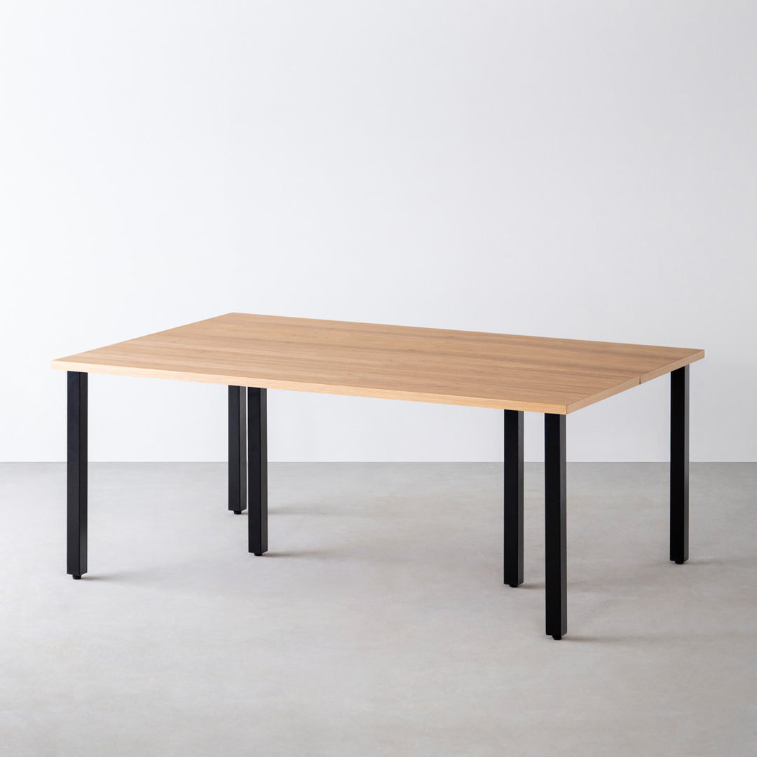 THE TABLE / くるみ × Black Steel × W150 - 180cm D80 - 120cm 