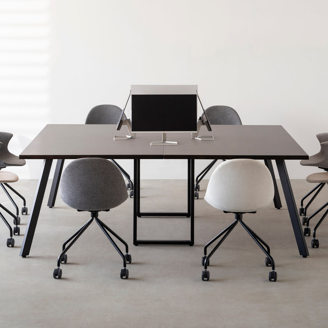 かなでもの　デスク　ラバーウッド THE TABLE / ラバーウッド ブラックブラウン × Black Steel