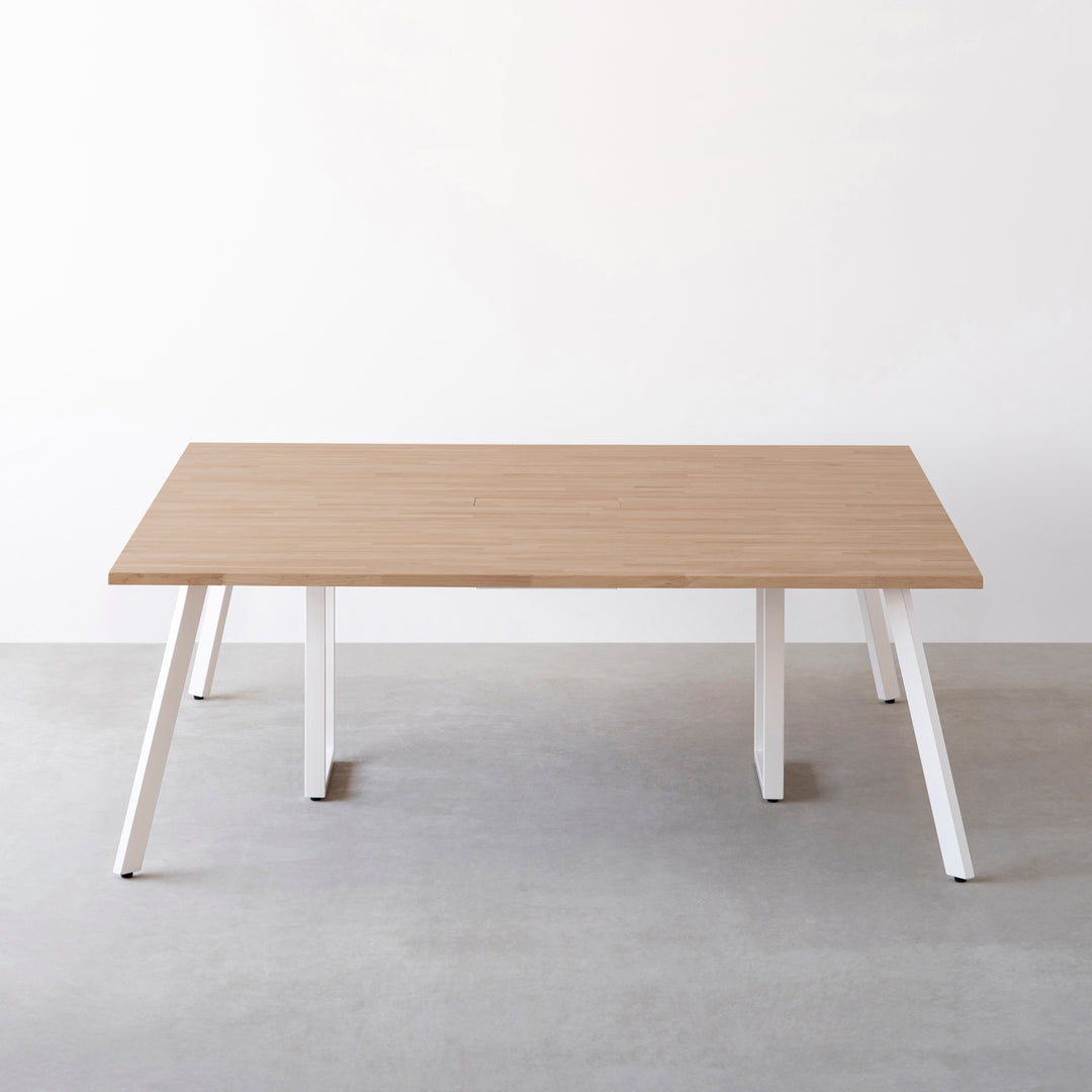 THE TABLE / ラバーウッド アッシュグレー × White Steel × W150