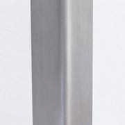 KANADEMONOの配線孔BROCK&TRAY付きのラバーウッド材ブラウン天板とフラットピン型ステンレス脚を組み合わせたテーブル（脚）