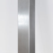 Kanademonoのラバーウッドナチュラル天板にスクエアバーのステンレス脚を組み合わせた配線トレー付き幅特寸大型テーブル（脚）