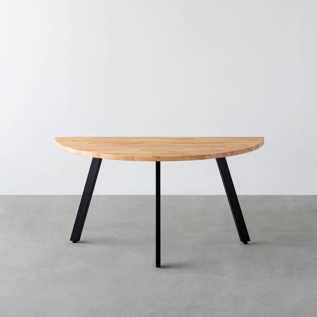 THE TABLE / 半円 × ラバーウッド × Black Steel