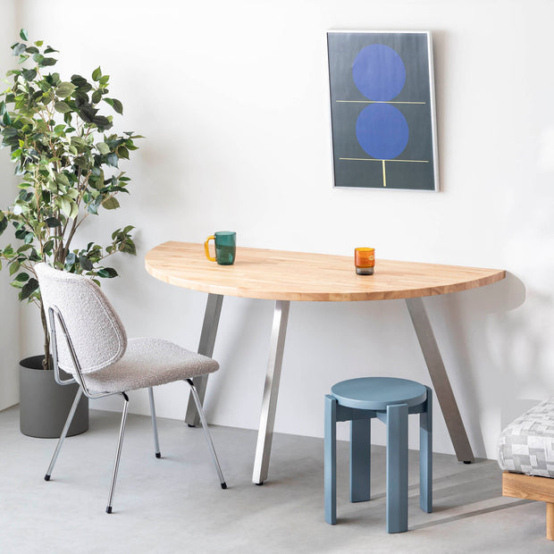 THE TABLE / 半円 × ラバーウッド × Stainless