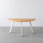 THE TABLE / 半円 × ラバーウッド × White Steel