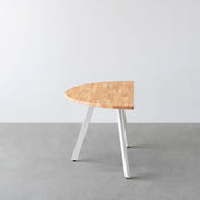 THE TABLE / 半円 × ラバーウッド × White Steel