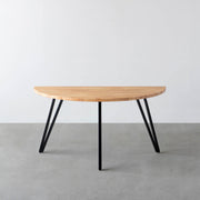 THE TABLE / 半円 × ラバーウッド × Black Steel