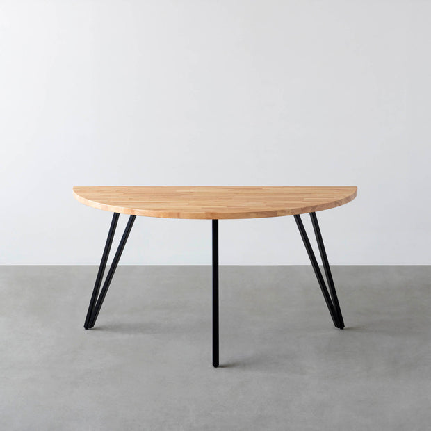 THE TABLE / 半円 × ラバーウッド × Black Steel
