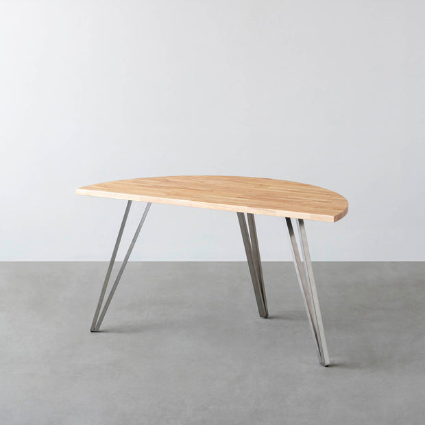 THE TABLE / 半円 × ラバーウッド × Stainless
