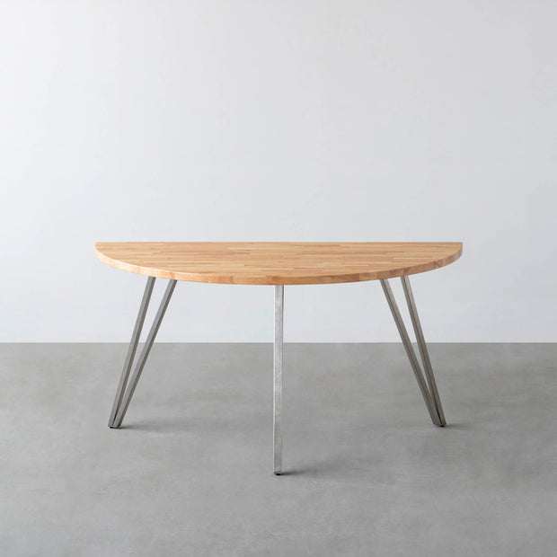 THE TABLE / 半円 × ラバーウッド × Stainless
