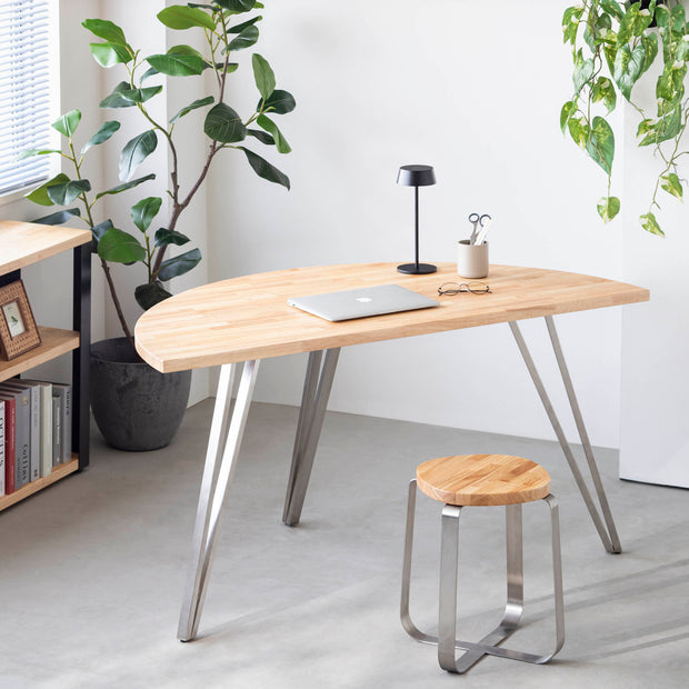 THE TABLE / 半円 × ラバーウッド × Stainless