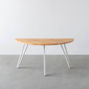 THE TABLE / 半円 × ラバーウッド × White Steel