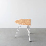 THE TABLE / 半円 × ラバーウッド × White Steel