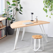 THE TABLE / 半円 × ラバーウッド × White Steel