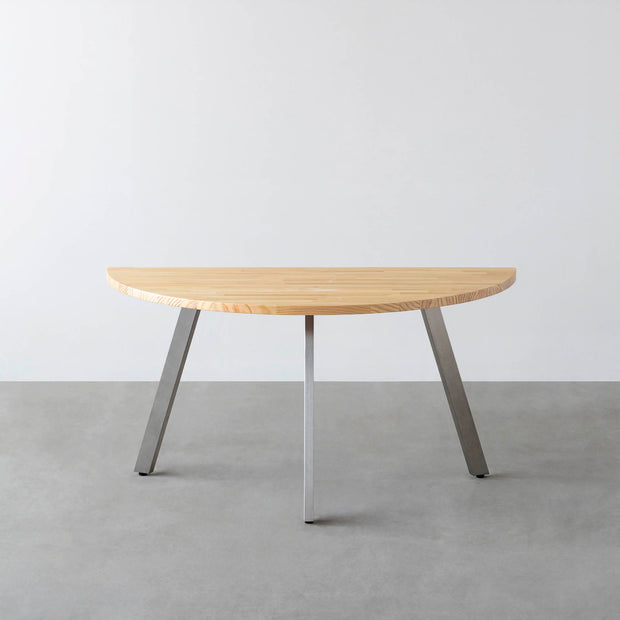 THE TABLE / 半円 × パイン × Stainless