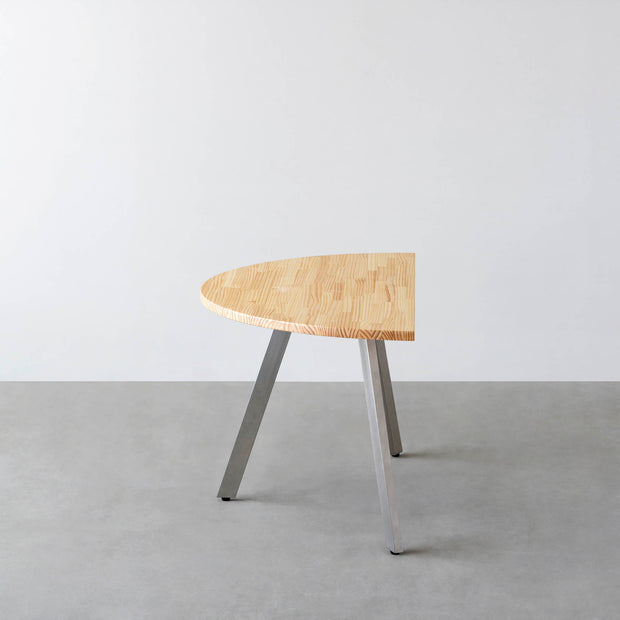 THE TABLE / 半円 × パイン × Stainless