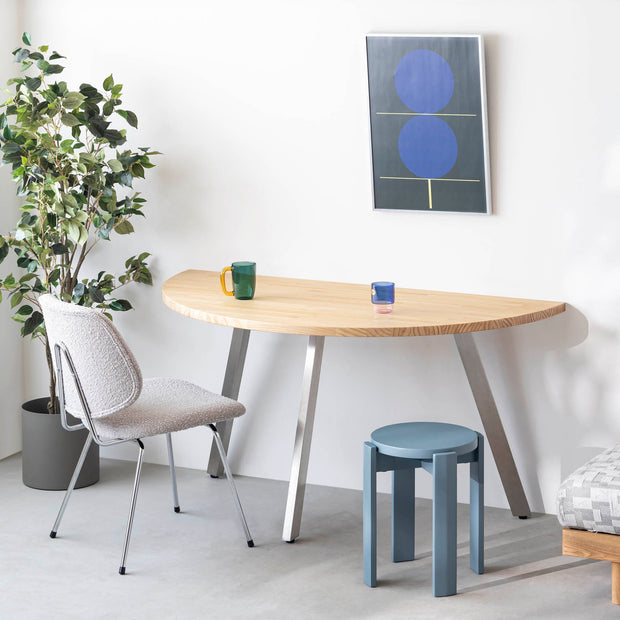 THE TABLE / 半円 × パイン × Stainless