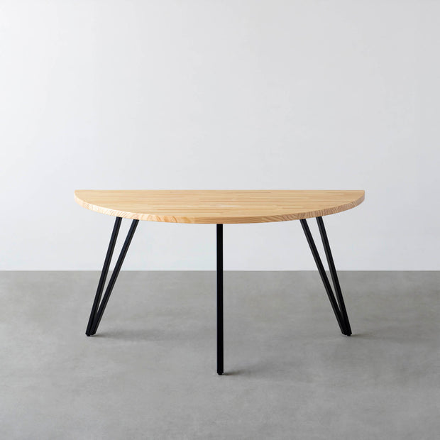 THE TABLE / 半円 × パイン × Black Steel