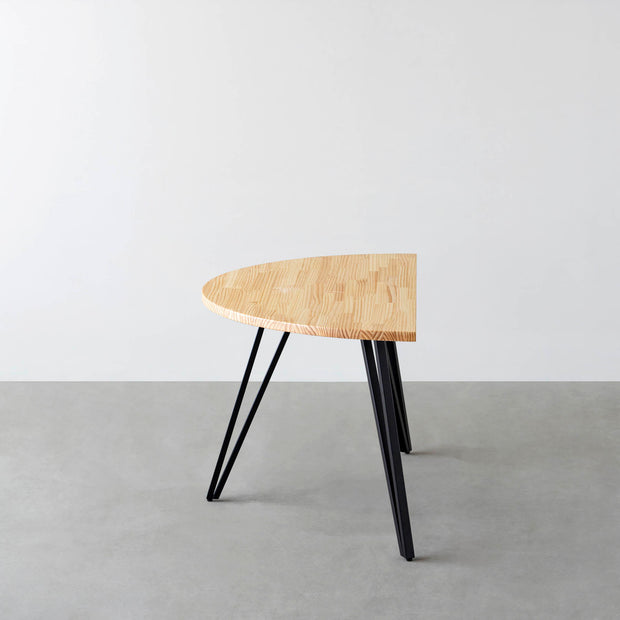 THE TABLE / 半円 × パイン × Black Steel