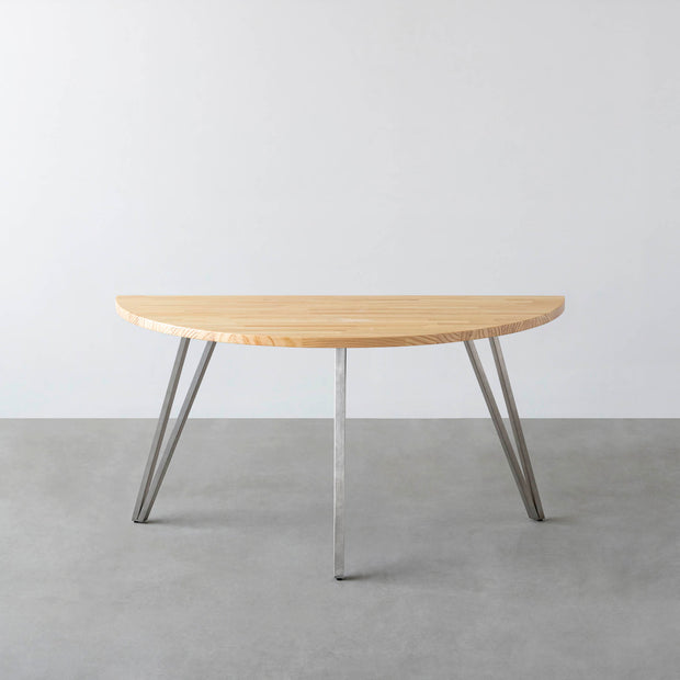 THE TABLE / 半円 × パイン × Stainless