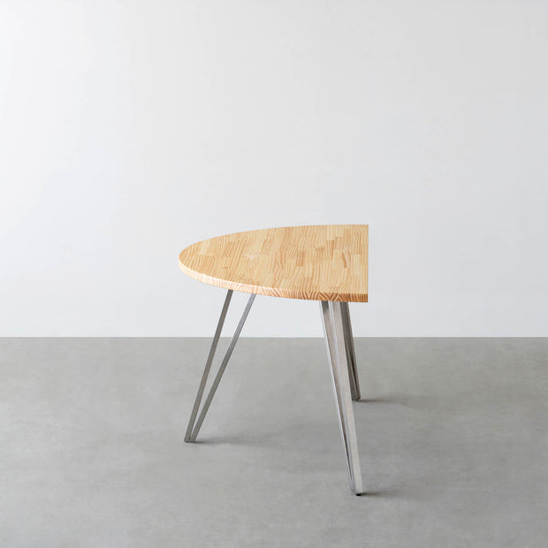 THE TABLE / 半円 × パイン × Stainless
