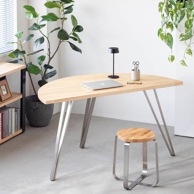 THE TABLE / 半円 × パイン × Stainless