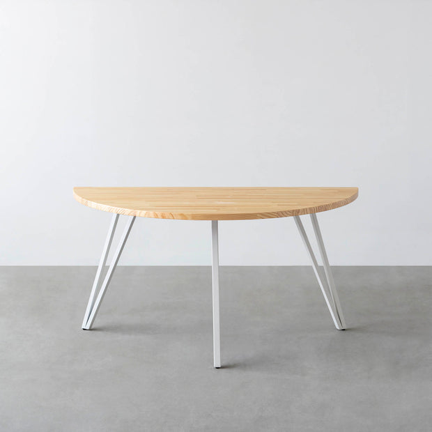 THE TABLE / 半円 × パイン × White Steel