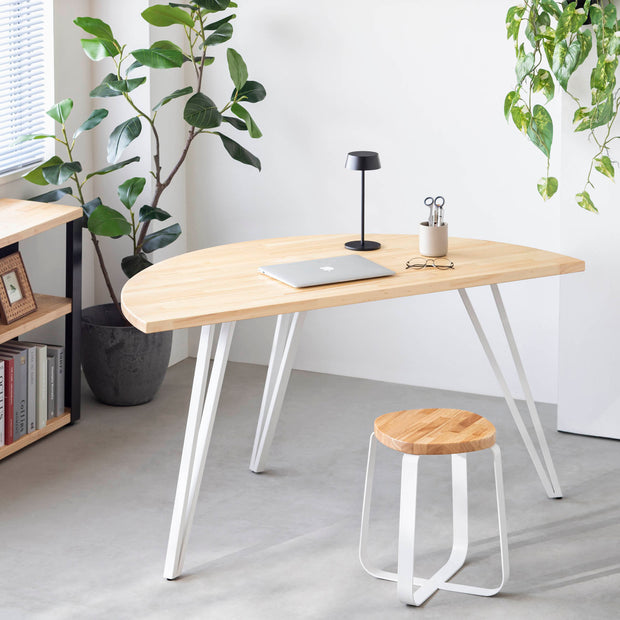 THE TABLE / 半円 × パイン × White Steel
