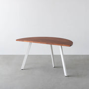 THE TABLE / 半円 × ラバーウッド × White Steel
