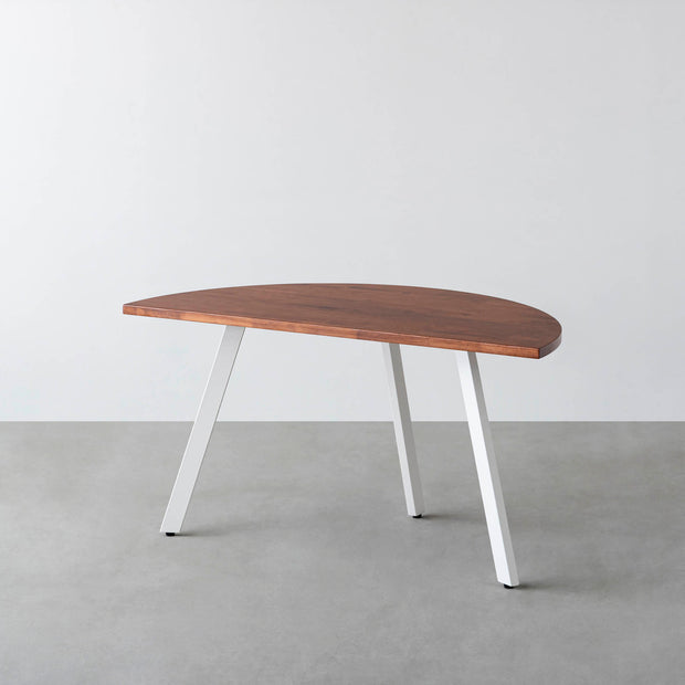 THE TABLE / 半円 × ラバーウッド × White Steel