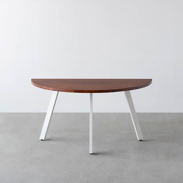 THE TABLE / 半円 × ラバーウッド × White Steel
