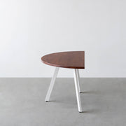 THE TABLE / 半円 × ラバーウッド × White Steel