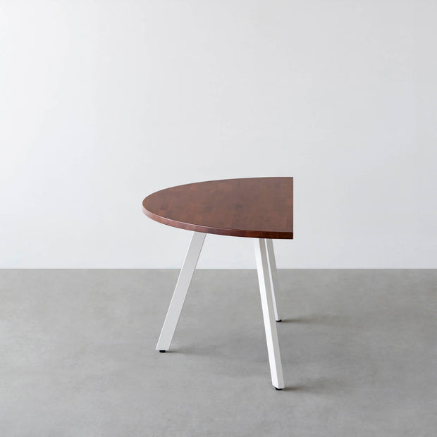 THE TABLE / 半円 × ラバーウッド × White Steel