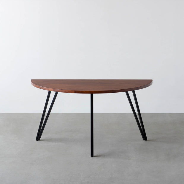 THE TABLE / 半円 × ラバーウッド × Black Steel