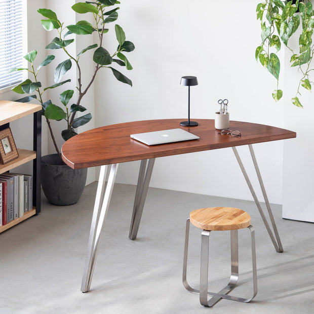 THE TABLE / 半円 × ラバーウッド × Stainless