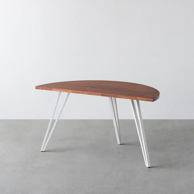 THE TABLE / 半円 × ラバーウッド × White Steel
