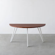 THE TABLE / 半円 × ラバーウッド × White Steel